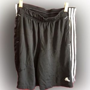 Adidas ClimaCool Black Athletic Shorts with White Stripes | Size S